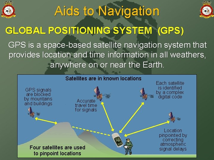 Aids to Navigation GLOBAL POSITIONING SYSTEM (GPS) GPS is a space-based satellite navigation system
