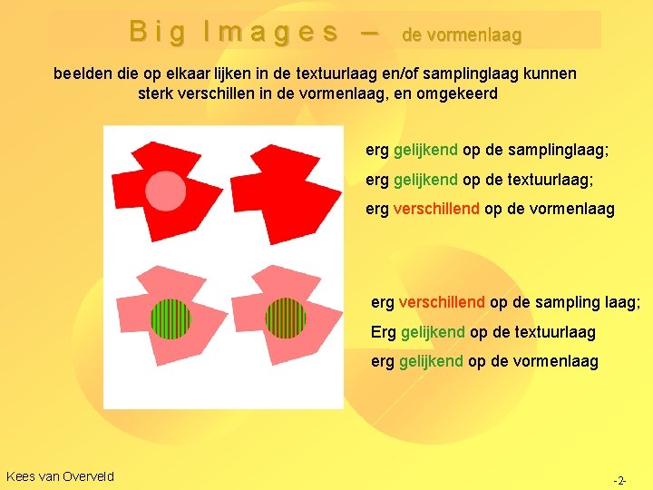 Big Images – de vormenlaag beelden die op elkaar lijken in de textuurlaag en/of