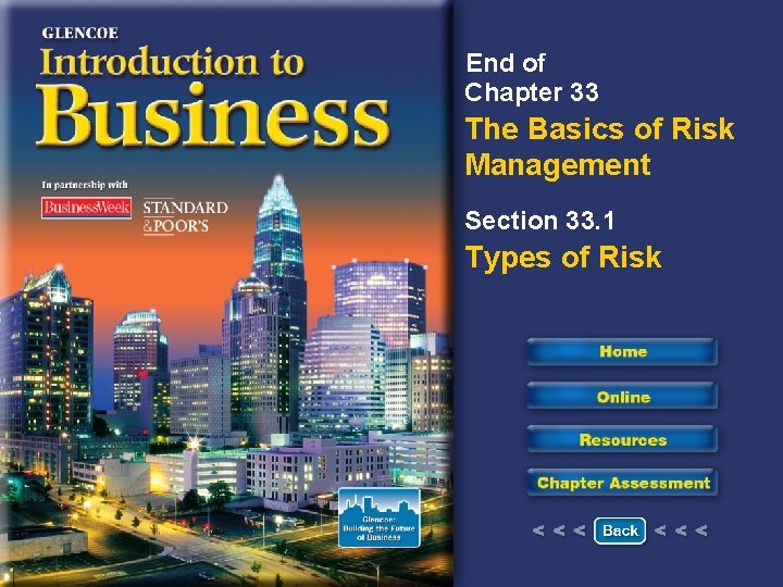 End of Chapter 33 The Basics of Risk Management Section 33. 1 Types of