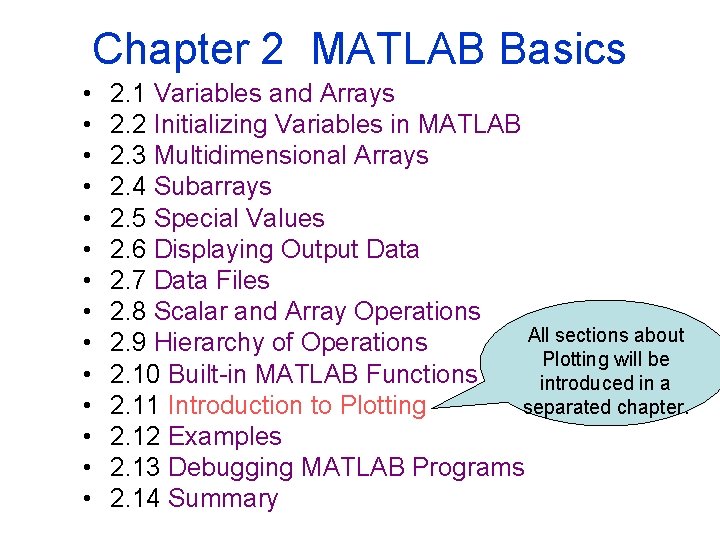 Chapter 2 MATLAB Basics • • • • 2. 1 Variables and Arrays 2. Chapter 2 MATLAB Basics • • • • 2. 1 Variables and Arrays 2.