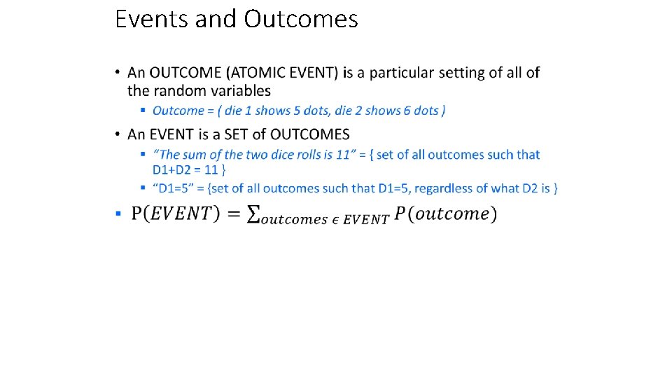 Events and Outcomes • 