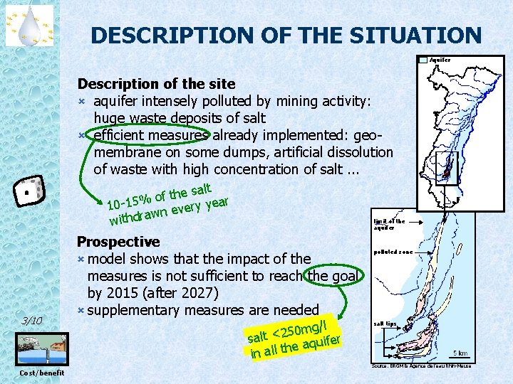 DESCRIPTION OF THE SITUATION Aquifer Description of the site û aquifer intensely polluted by