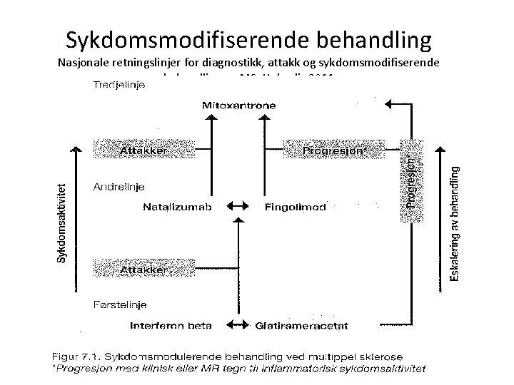 Sykdomsmodifiserende behandling Nasjonale retningslinjer for diagnostikk, attakk og sykdomsmodifiserende behandling av MS. Helsedir 2011