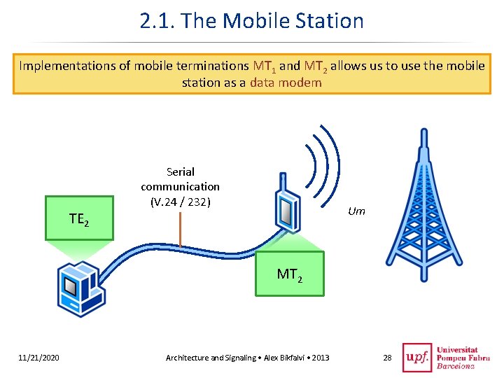2. 1. The Mobile Station Implementations of mobile terminations MT 1 and MT 2