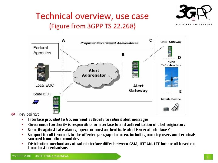 Technical overview, use case (Figure from 3 GPP TS 22. 268) Key points: •