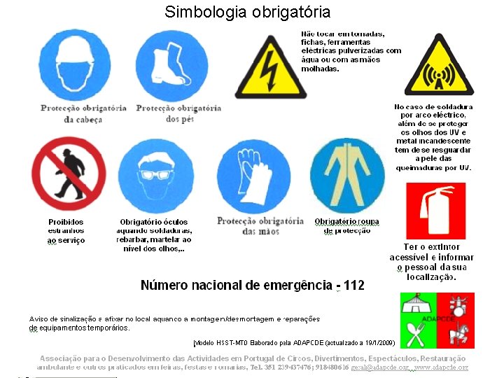 Simbologia obrigatória 