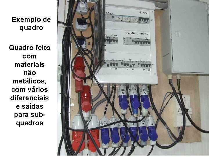 Exemplo de quadro Quadro feito com materiais não metálicos, com vários diferenciais e saídas