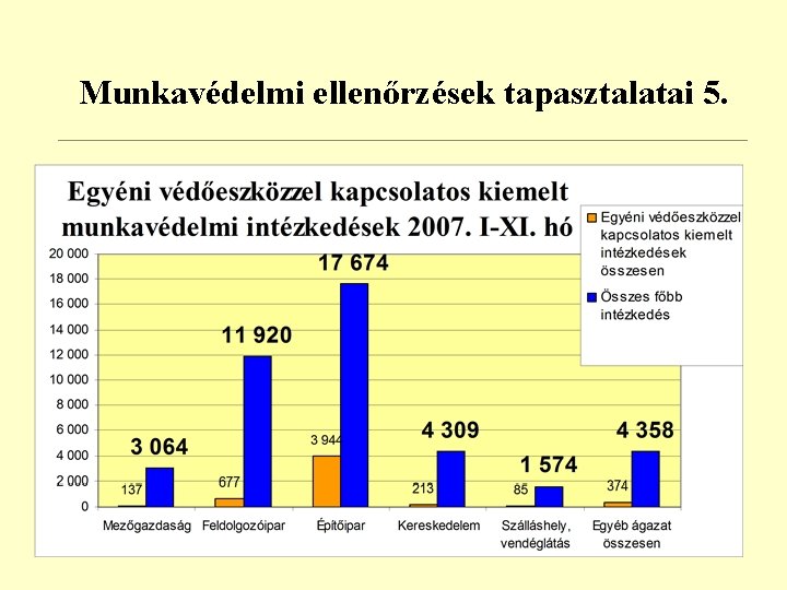 Munkavédelmi ellenőrzések tapasztalatai 5. 