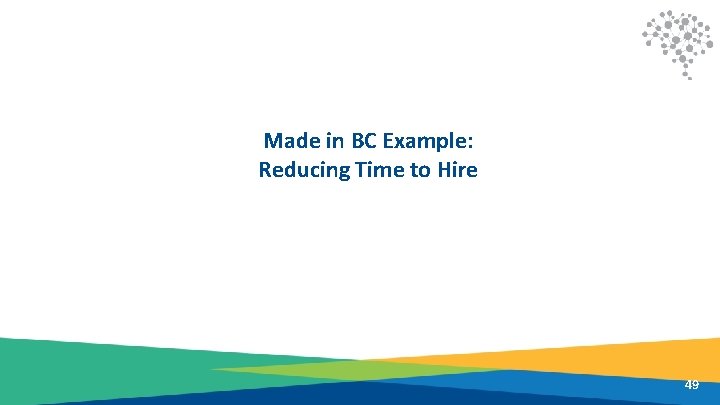 Made in BC Example: Reducing Time to Hire 49 