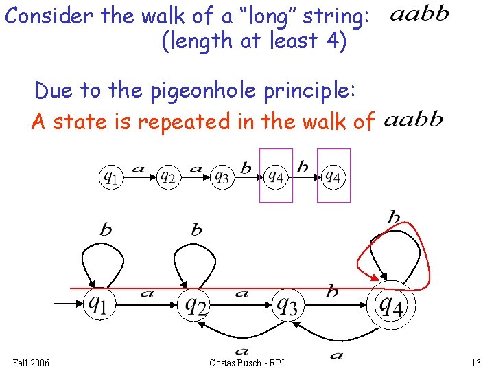 Consider the walk of a “long’’ string: (length at least 4) Due to the
