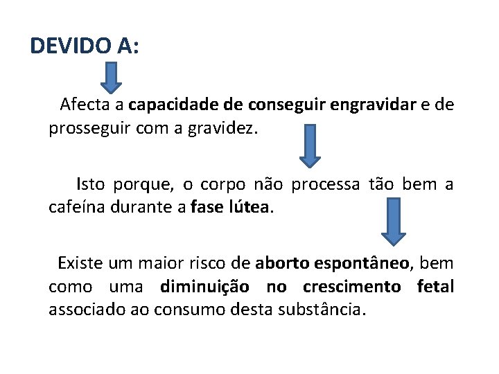 DEVIDO A: Afecta a capacidade de conseguir engravidar e de prosseguir com a gravidez.