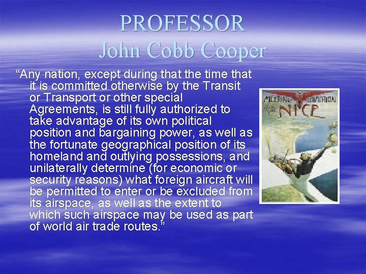 PROFESSOR John Cobb Cooper “Any nation, except during that the time that it is