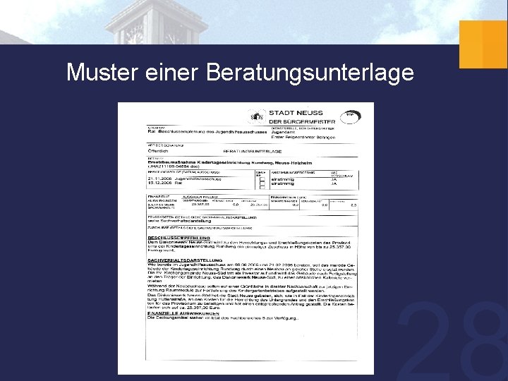 Muster einer Beratungsunterlage 