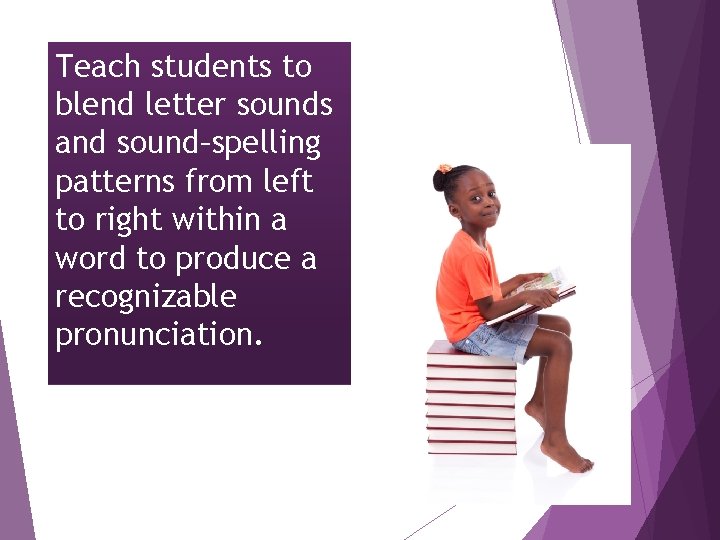 Teach students to blend letter sounds and sound–spelling patterns from left to right within