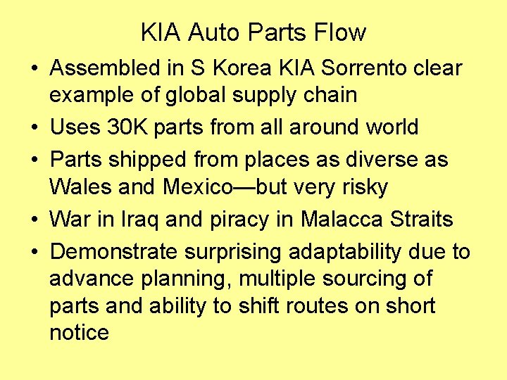 KIA Auto Parts Flow • Assembled in S Korea KIA Sorrento clear example of