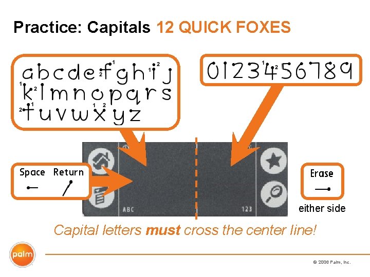 Practice: Capitals 12 QUICK FOXES either side Capital letters must cross the center line!