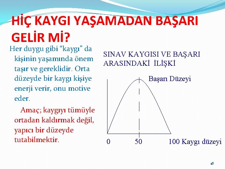 HİÇ KAYGI YAŞAMADAN BAŞARI GELİR Mİ? Her duygu gibi “kaygı” da kişinin yaşamında önem