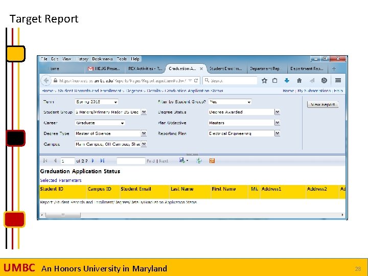 Target Report UMBC An Honors University in Maryland 28 