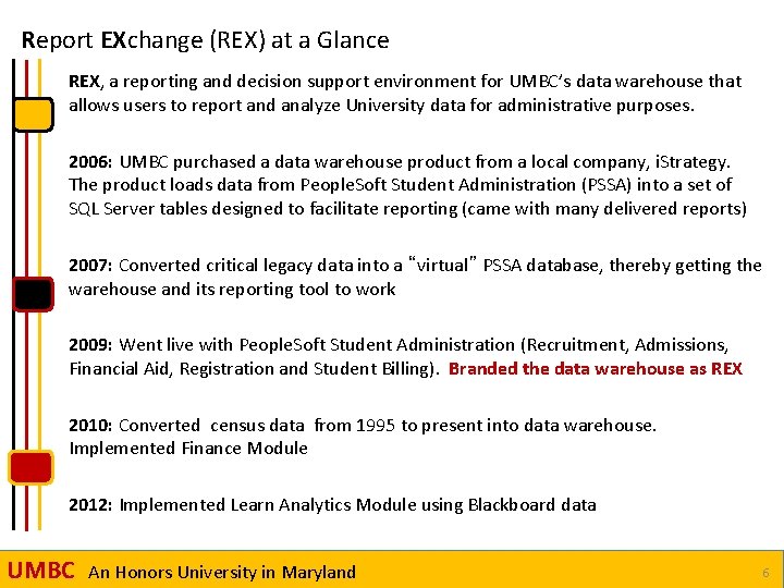 Report EXchange (REX) at a Glance REX, a reporting and decision support environment for