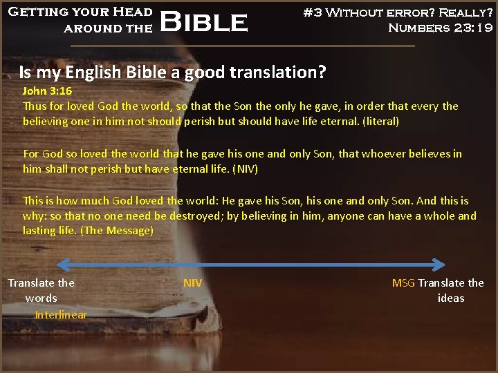 Getting your Head around the Bible #3 Without error? Really? Numbers 23: 19 Is
