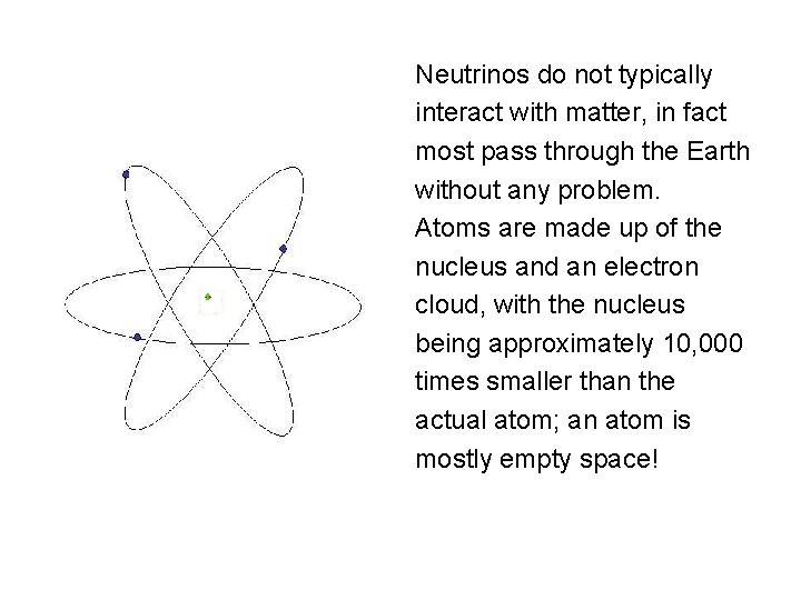 Neutrinos do not typically interact with matter, in fact most pass through the Earth