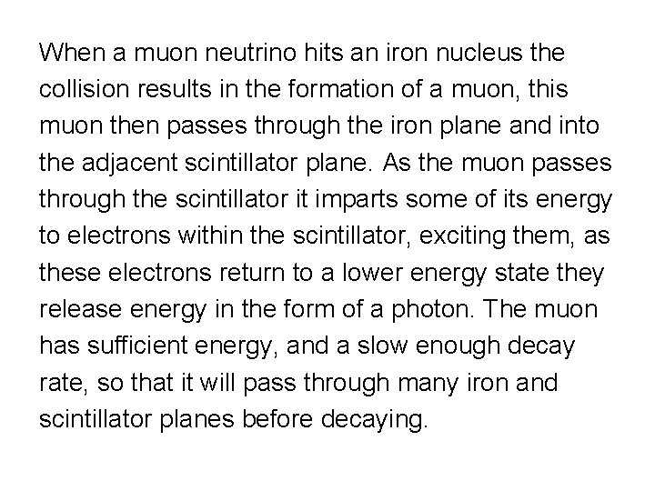 When a muon neutrino hits an iron nucleus the collision results in the formation