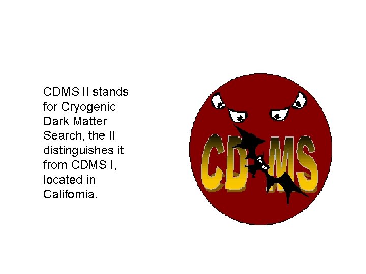 CDMS II stands for Cryogenic Dark Matter Search, the II distinguishes it from CDMS
