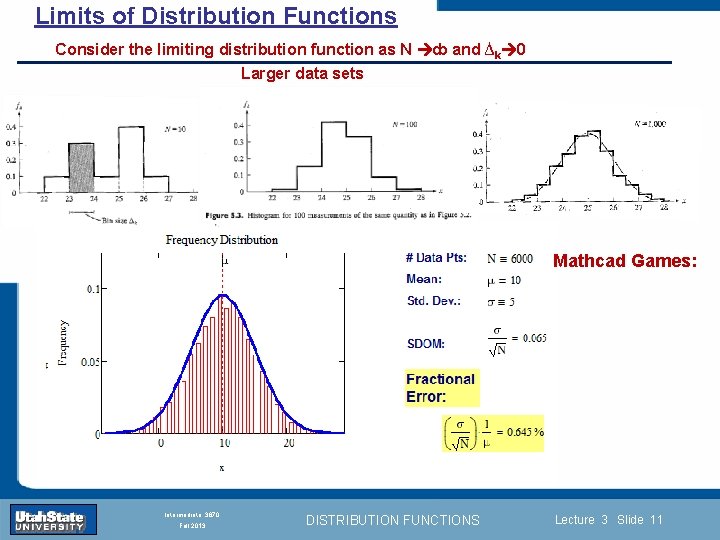 Limits of Distribution Functions Consider the limiting distribution function as N ȸ and ∆k