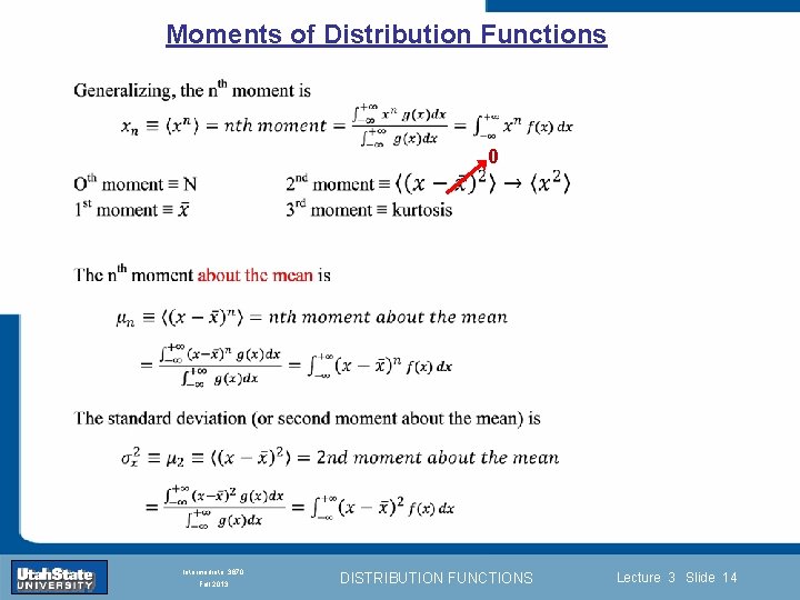 Moments of Distribution Functions 0 Introduction Section 0 Lecture 1 Slide 14 INTRODUCTION TO