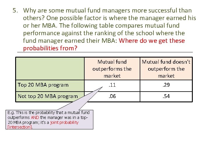 5. Why are some mutual fund managers more successful than others? One possible factor