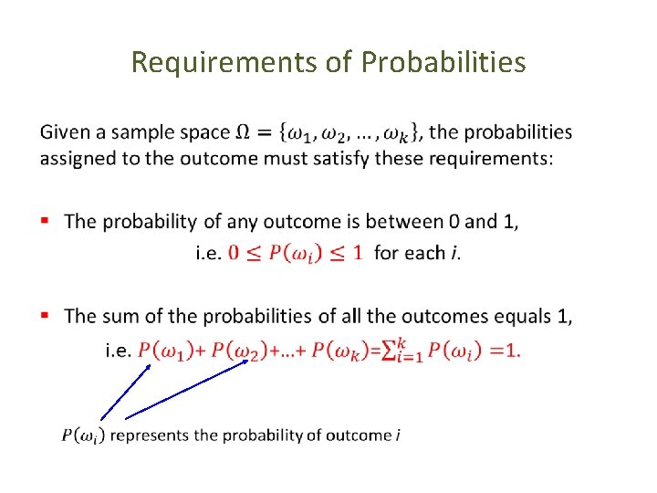 Requirements of Probabilities • 