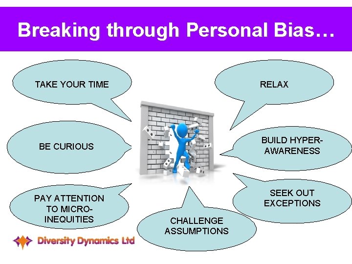 The challenge of tackling bias. . . Bias… Breaking through Personal TAKE YOUR TIME