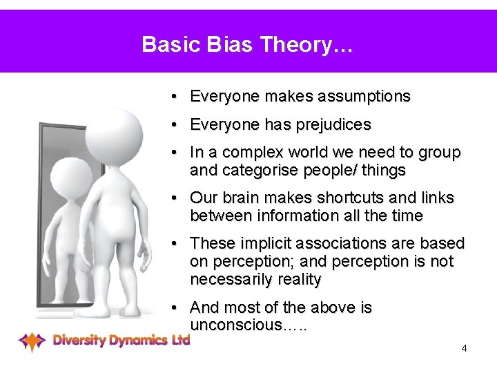 Basic Bias Theory… • Everyone makes assumptions • Everyone has prejudices • In a