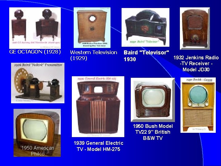 GE OCTAGON (1928) 1950 American Philco Western Television (1929) 1939 General Electric TV -