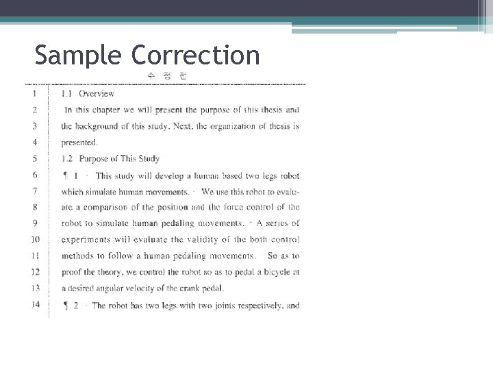 Sample Correction 