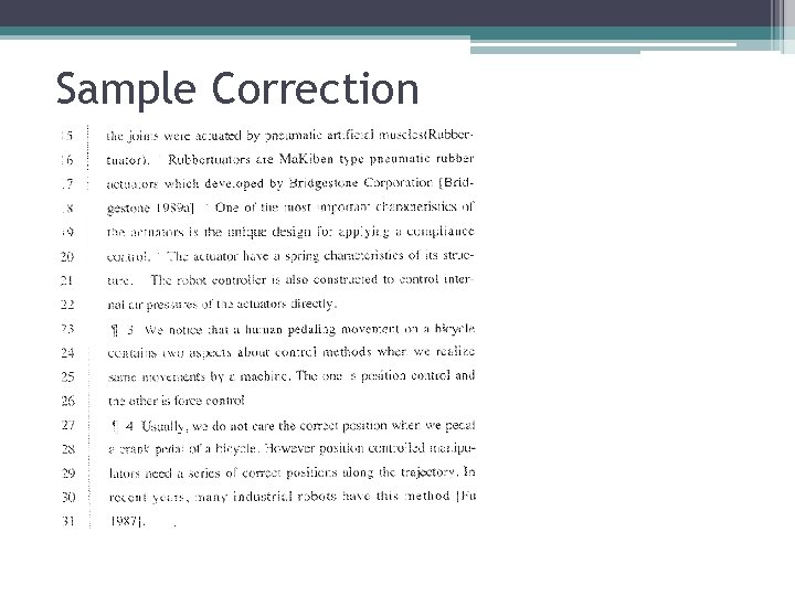 Sample Correction 