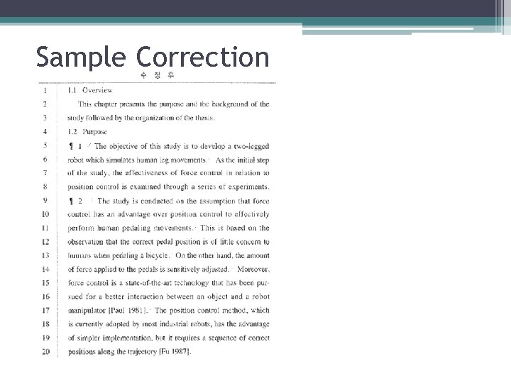 Sample Correction 