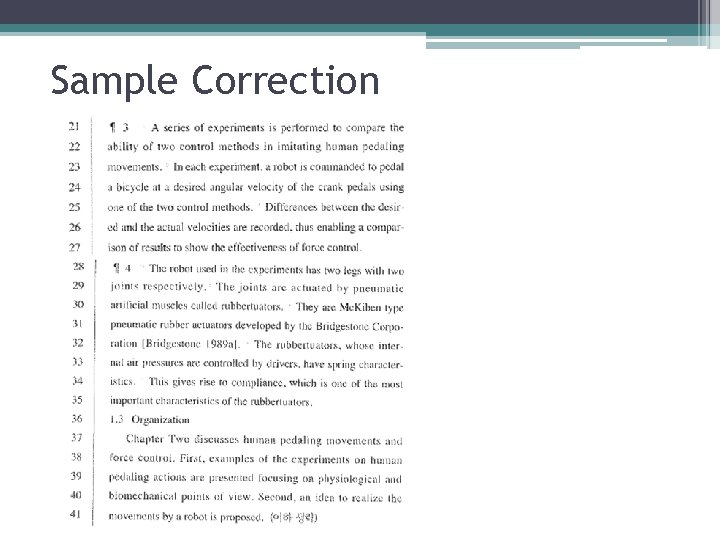 Sample Correction 