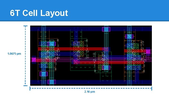 6 T Cell Layout 1. 0675 μm 2. 16 μm 