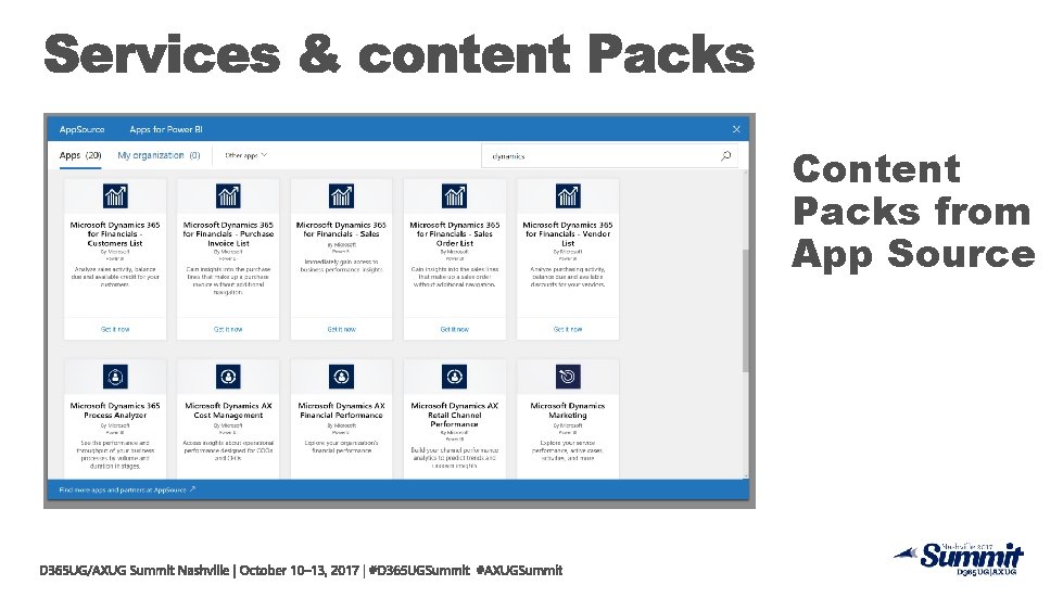 Content Packs from App Source 