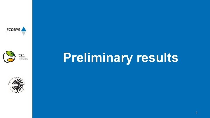 Preliminary results 4 