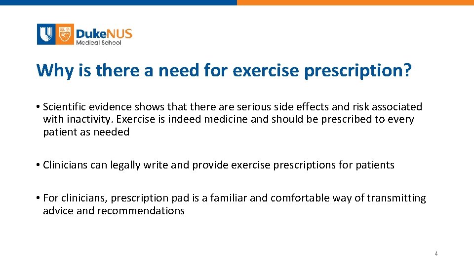 Why is there a need for exercise prescription? • Scientific evidence shows that there