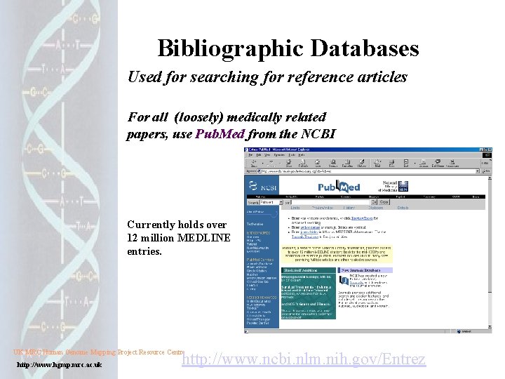 Bibliographic Databases Used for searching for reference articles For all (loosely) medically related papers, Bibliographic Databases Used for searching for reference articles For all (loosely) medically related papers,