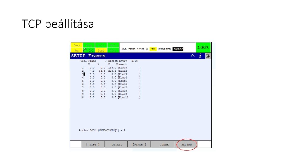 TCP beállítása 