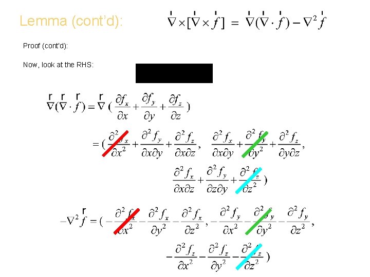 Lemma (cont’d): Proof (cont’d): Now, look at the RHS: 