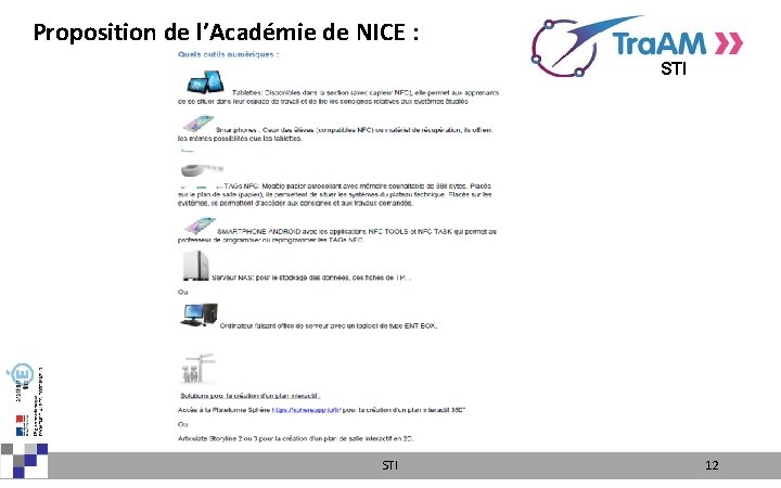 Proposition de l’Académie de NICE : STI 23/11/2018 STI 12 