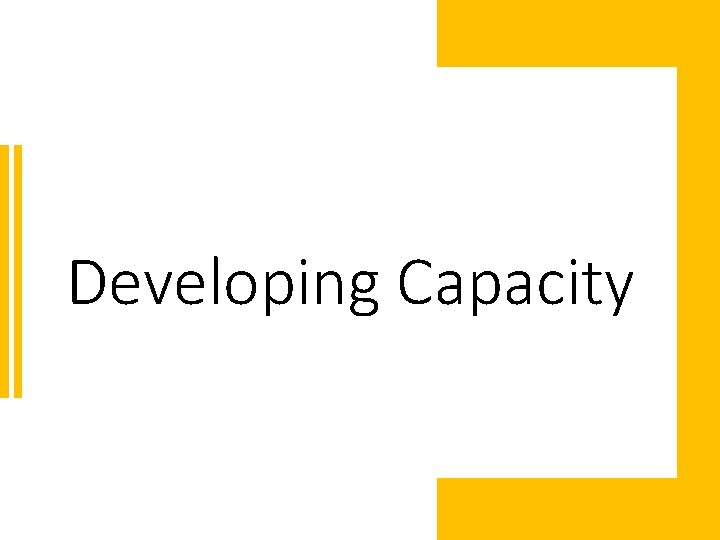 Developing Capacity 