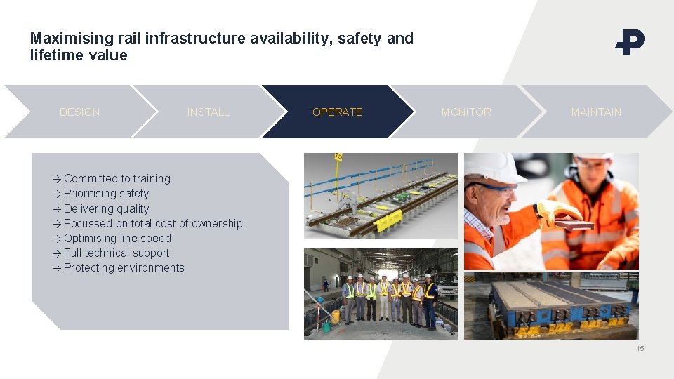 Maximising rail infrastructure availability, safety and lifetime value DESIGN INSTALL OPERATE MONITOR MAINTAIN →