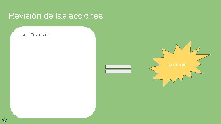 Revisión de las acciones ● Texto aquí Acción #1 