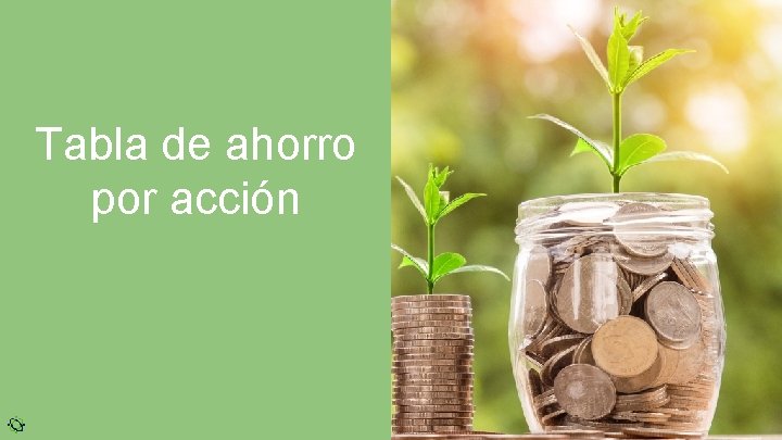 Tabla de ahorro por acción 